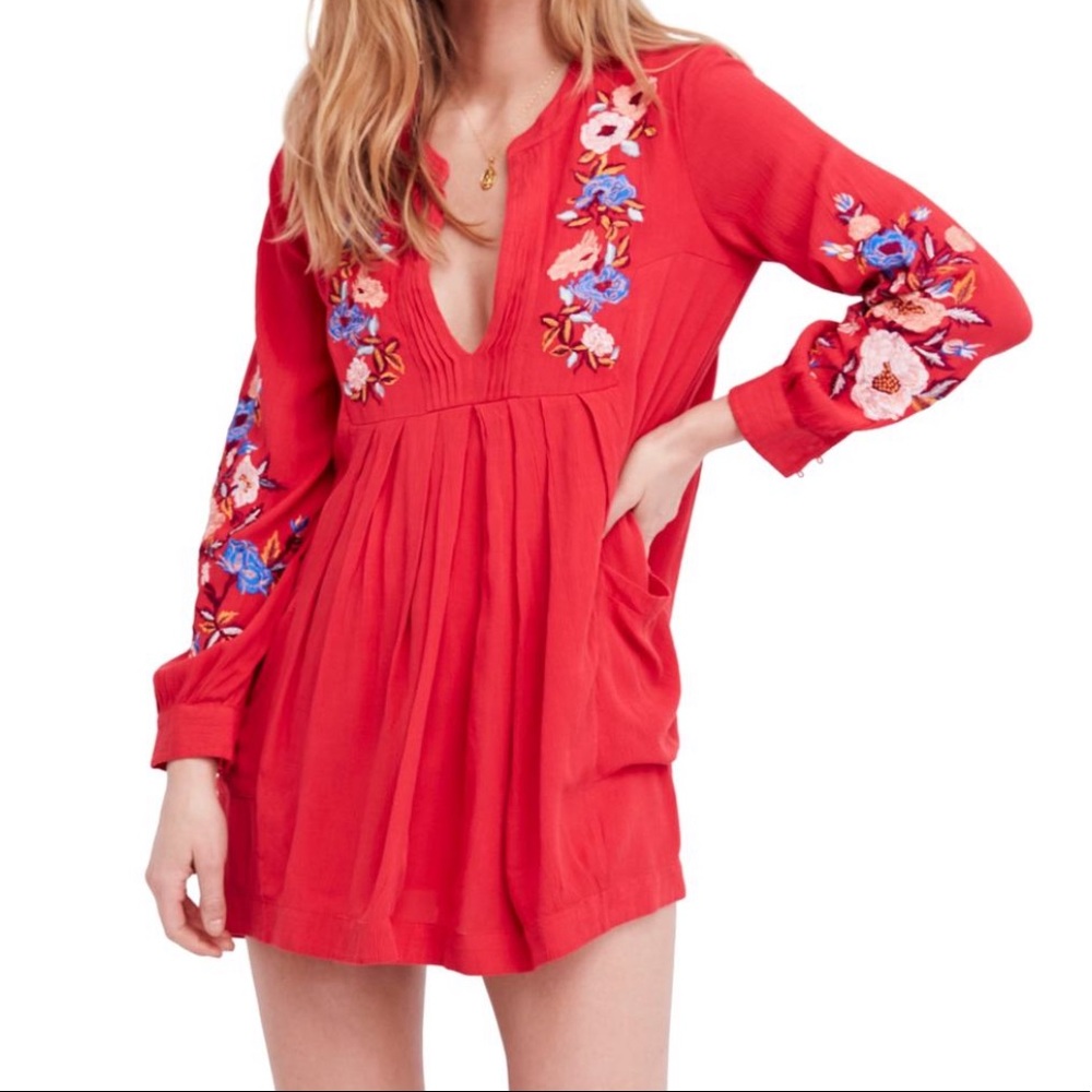 Free People Mia Embroidery Dress M NWOT